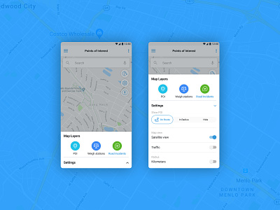Easy Way • Map Settings android android app app app design bottom sheet easywayapp map material design mobile app mobile app design navigation settings ui switch truck ui ux way