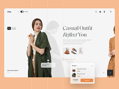 👗 #Exploration - Interactive Fashion Store apparel carousel clean clothing ecommerce fashion grid homepage interactive layout minimalist outfit store typography ui ui design ux woman
