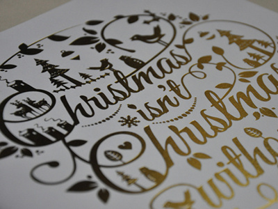 Christmas illustration christmas foiling paper