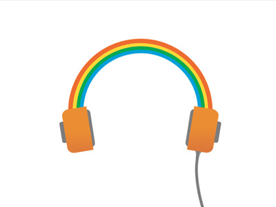 Orange headphones headphones orange rainbow
