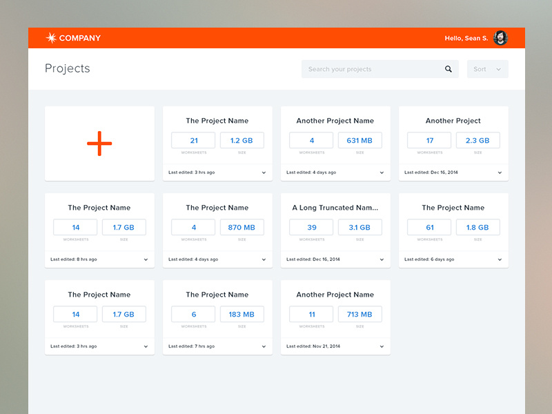 Project Dashboard dashboard clean flat simple ui