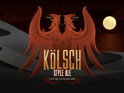 Kolsch - Beer Can Illustration alcohol beer beer art beer can beer label eagle illustration packaging