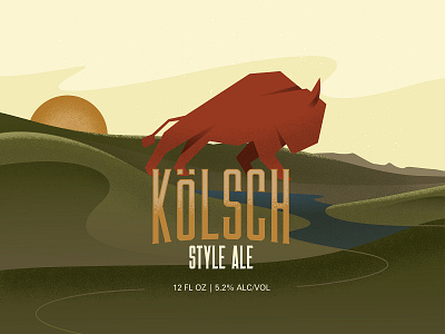 Kolsch - Beer Can art alcohol branding beer art beer can beer label bison illustration