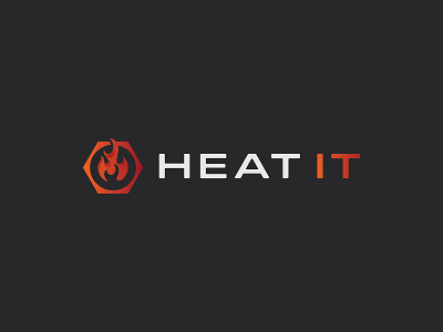 Heat It brand design fire flame gradient heat it logo product
