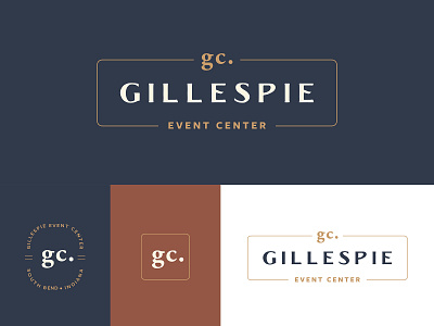 Gillespie Event Center blue brand identity branding branding design event center gillespie gold graphic design logo logodesign
