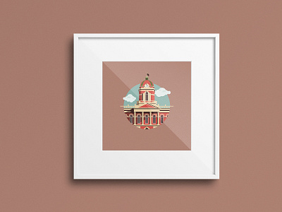 Goshen Courthouse branding design graphic illustration illustrator indiana logo sketch vector