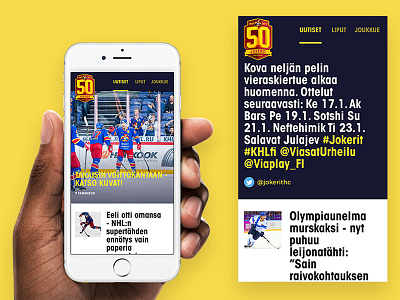 Jokerit app - Newsfeed app articles feed list mobile news scroll simple sport twitter ui