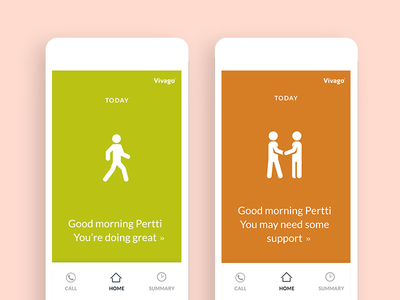 Vivago Move - Home screen app health medical mobile safety ui