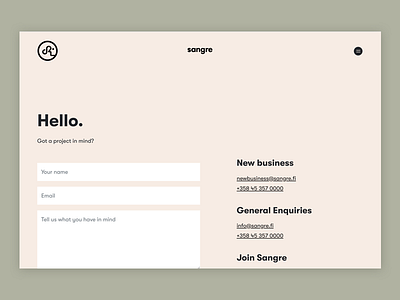 Sangre.fi - Contact page