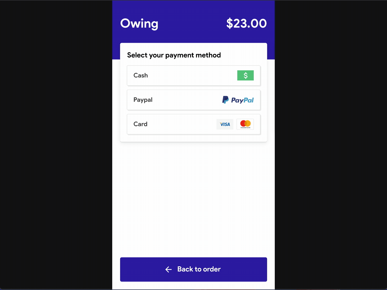 Point of sale payment flow by Seb Gregory on Dribbble