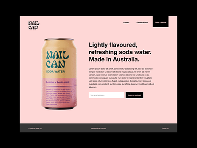 nailcan.com.au holding page soda water uidesign webdesign webflow