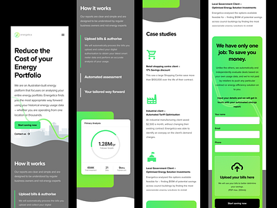 Micro page for energy service brand branding typography ui design web design