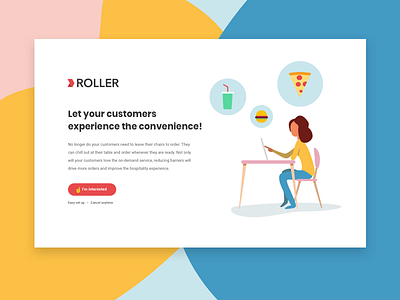 Roller CTA page branding illustration ui design web design