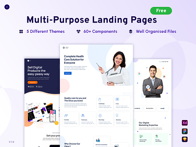 FREE Landing Pages | Portfolio, App, Medical, E-Learning, Agency