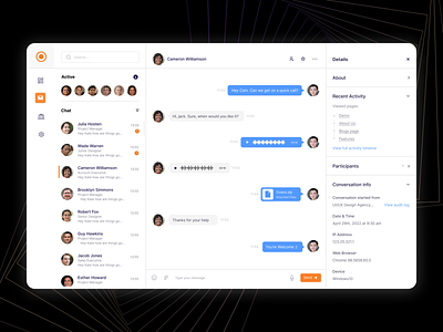 Chat, Communication, Messaging Dashboard UI Concept