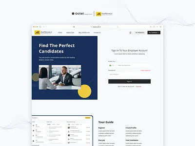 Auto Recruits Employer Module - Hiring, Staffing, Recruitment employer hiring job finder job platform job search jobs jobs website login login screen recruitment sign in sign up staffing web design web ui