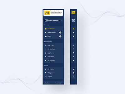 Dashboard Sidebar Navigation UI Design