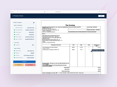 PayInvoice - AI Enabled Invoice Details Data Capture accounting ai document scan finance fintech invoice invoices invoicing ui ui design ui ux ux design web platform web ui