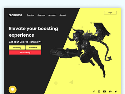 ELOBOOST boosting coaching gaming graphic design ui website website design