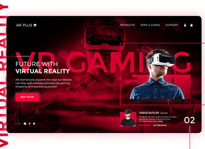 VR Landing Page 2020 trend 2021 design 2021 trend design flat design game design homepage design landing page minimal mockup modern modern design research strategy ui user experience user interface ux virtual reality wireframe design