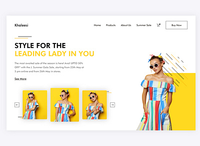 Khaleesi Clothing Landing Page ui brand branding design dress dribble fashion design flat design graphic design illustration landing page ui minimal mockup modern design motion graphics ui user experience user interface ux wireframe