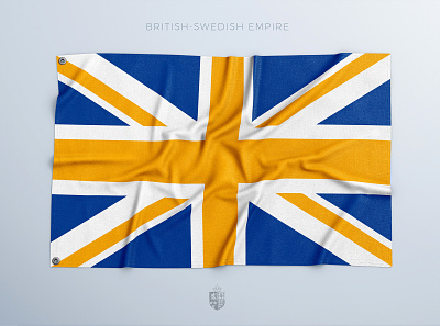 If the British-Swedish Empire was a thing 3d flag freebie mockup photoshop psd sports template