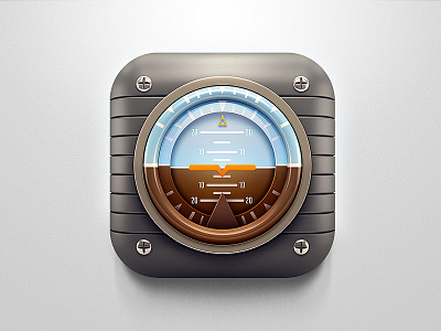 Retro Plane Artificial horizon 3D Icon