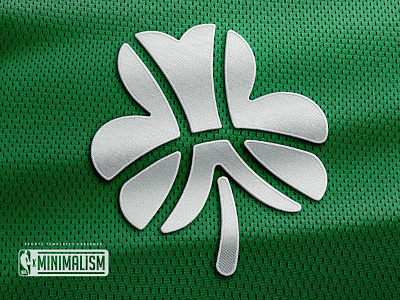 Boston Celtics Minimal NBA Logo Rebrand 3d celtics clover design freebie minimal logo mockup nba psd shamrock sports template vray