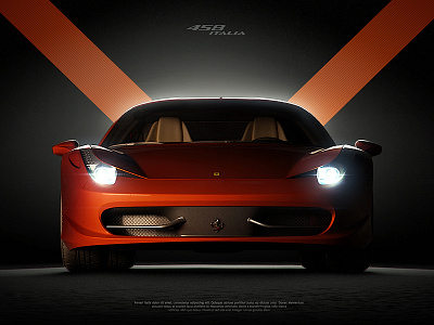Ferrari 458 Italia 3D Visualization 3dsmax automotive car car render ferrari italia 458 photorealistic super car vray