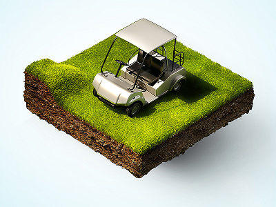 Isometric Golf! 3d 3dsmax cart golf icon ipad isometric vray zbrush