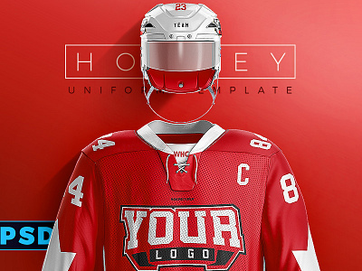 Hockey Uniform Photoshop Template helmet hockey hockey helmet ice hockey jersey mockup nhl psd sports template uniform vray
