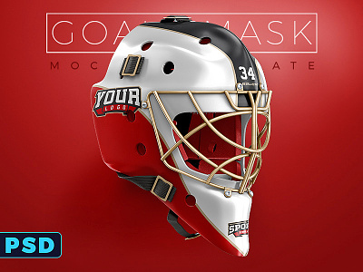 Hockey Goalie Mask PSD mockup template free freebie gear goalie hockey mask mockup nhl psd sports template