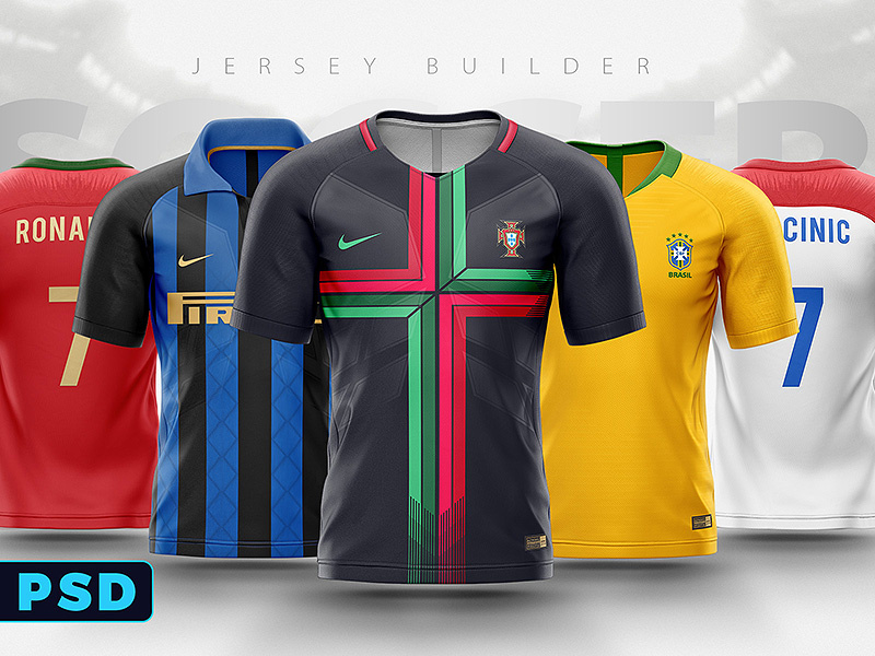 Football Soccer jersey Shirt Builder photoshop template by Ali Rahmoun on Dribbble