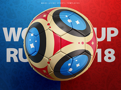 Russia world cup 2018 football concept template 3d fifa football futbol mockup psd soccer template vray world cup