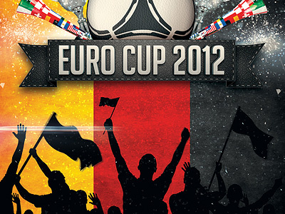 Euro 2012 flyer ball champions championship college cup euro euro2012 event fans field flag flyer foot football game goal league silhouette soccer sports stadium tournament vuvuzela world