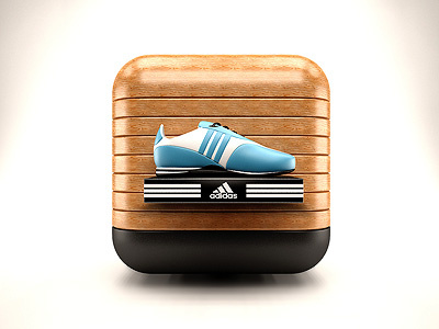 Sports Store IOS Icon 3ds corporate icon ios ipad iphone leather max realistic sneaker sports store vray wood