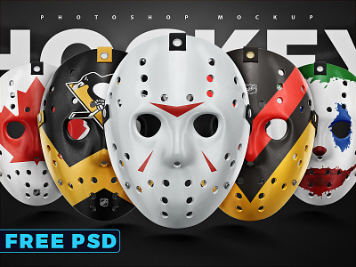 Free PSD Hockey face mask template