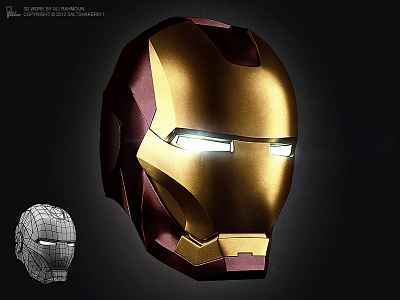 IronMan 3D Icon 3d 3dsmax comics gold helmet icon iron iron man ironman marvel metal metal texture vray