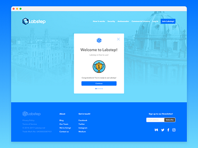 Labstep - User Onboarding Page