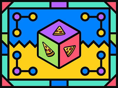 Product Genius 🍕 aztec bold bright colours genius geometry icon lines outline pizza product productgenius