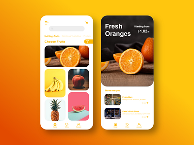 Fruit App UI app creative design graphics design illustration ui ui design user experience user interface ux