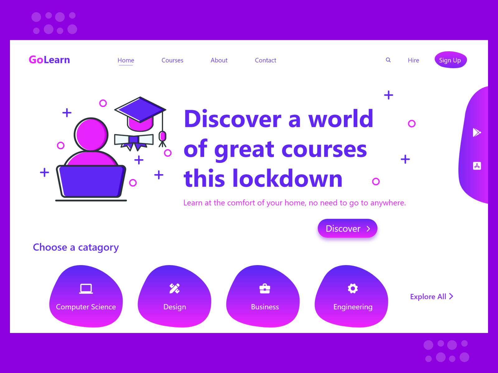 Online Learning Website UI by Akash Kumar Mohapatra on Dribbble