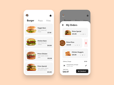 Food Ordering App UI app creative design graphics design ui ui design user experience user interface ux