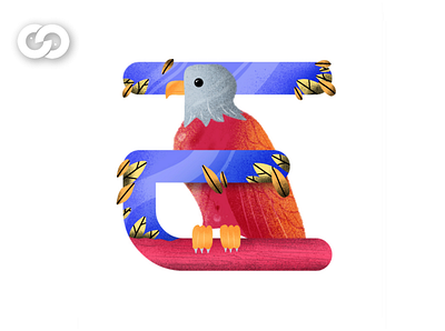 Letter "E" Eagle 2020 animal art artist bird color creative cute design eagle illustration illustrator letter trend vector