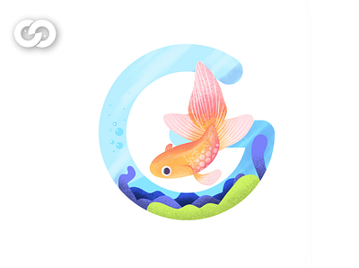 Letter "G" Goldfish 2020 alphabet animals artist color creative cute design fish gold fish illustration illustrator lettering trend vector