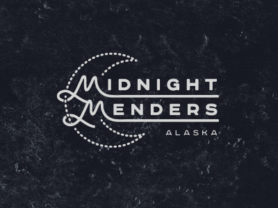 Midnight Menders ak alaska celestial fishing identity logo logomark logotype maker mender moon water