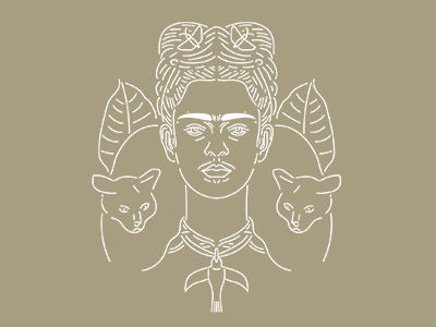Frida frida illustration illustrator monoline painter symmetry