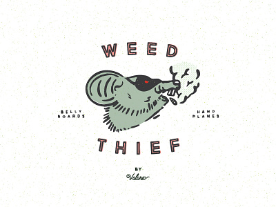 Weed Thief belly board chronic custom hand plane illustration ink rat surfing thief weed