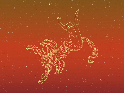 Scorpio cutback horoscope illustration kelly slater scorpio scorpion surf surfing zodiac