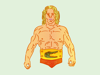 Ric Flair alligator belt digital illustration gator illustration illustrator photoshop portrait wrestler wrestling